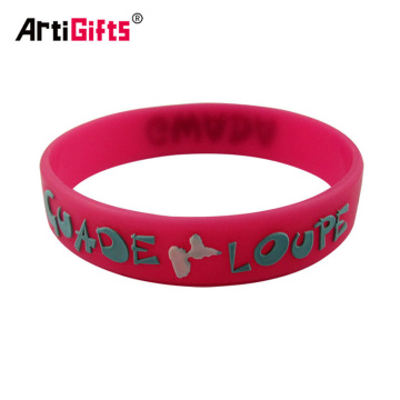 Promocional personalizado odm em relevo pulseiras de silicone